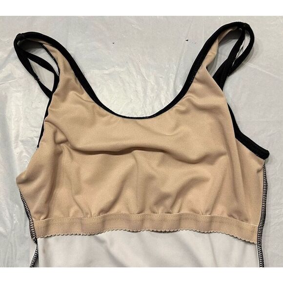 WEISSMAN Black Women’s 1 Piece Swim Suit White Angel Heart Size SA Leotard Bra - Picture 4 of 11